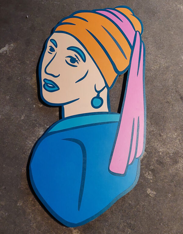 Woman with neon earring